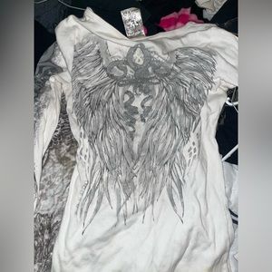 White vocal shirt y2k